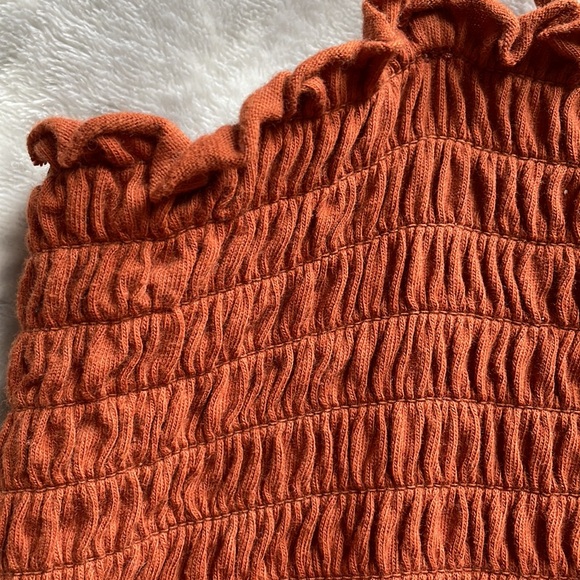 Burnt orange, ruffle, crop top - Picture 2 of 2